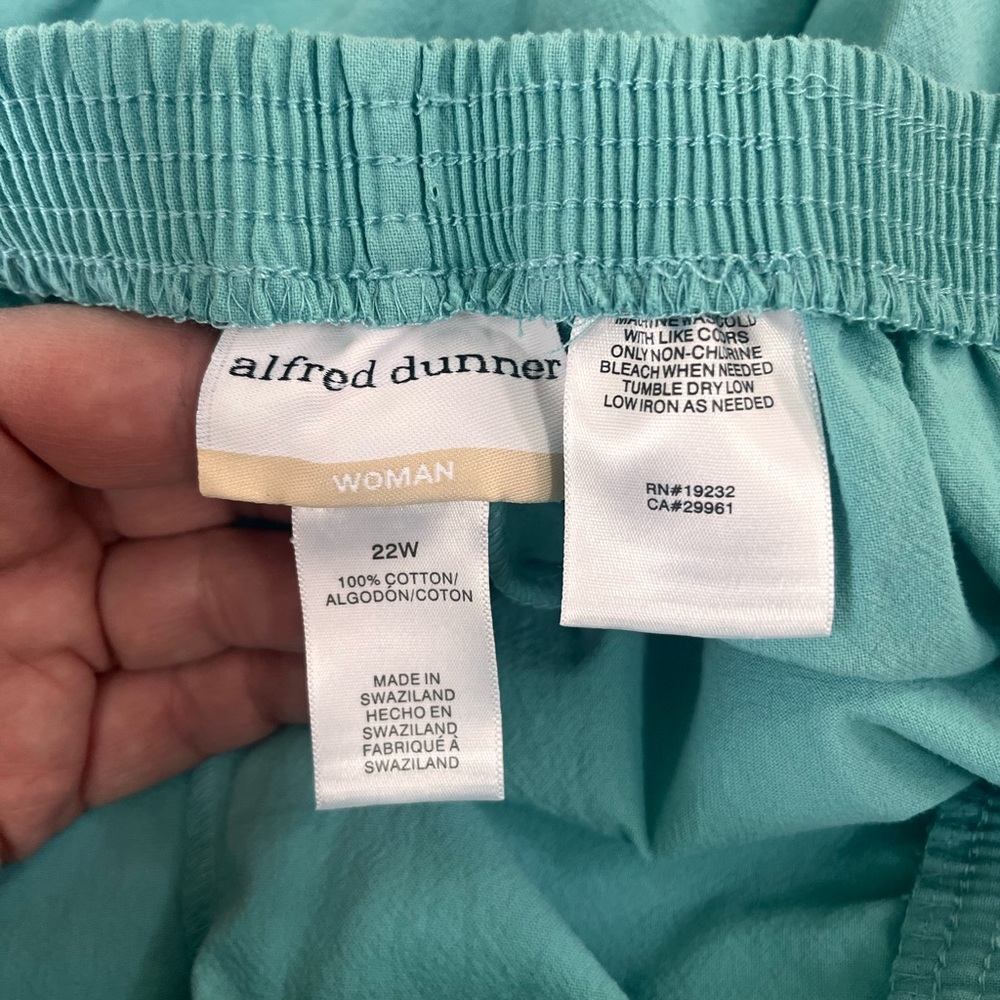 Alfred Dunner Aqua Elastic Waist Pants